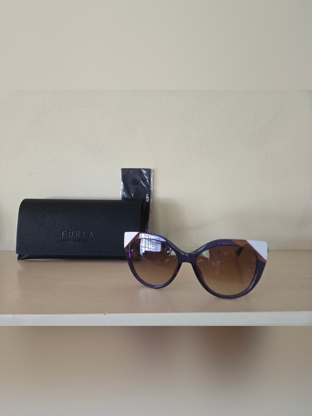 Women's Furla Sunglasses SFU683  06NA Blu brown 55-16-135
